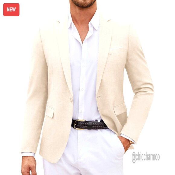 Slim Fit Blazer Casual Sport Coat Lightweight Business Jacket Versatile Menswear